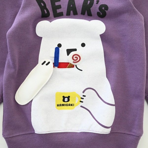【25FW】しろくまの歯磨き トレーナー / パープル