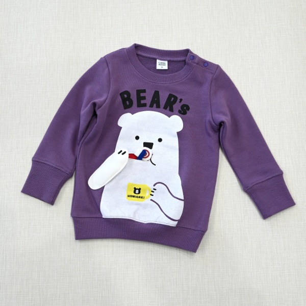 【25FW】しろくまの歯磨き トレーナー / パープル