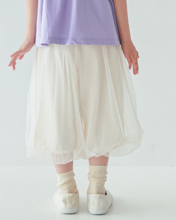 【エヌエイチティー】チュールバルーンパンツ / アイボリー