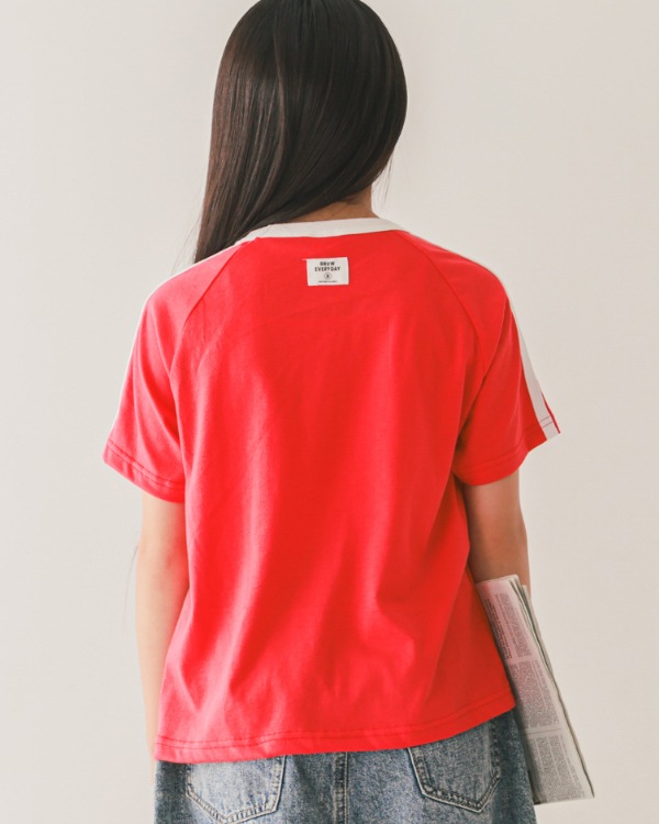 【ジーンズベー】MOVING LINE Tシャツ / レッド