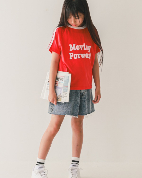 【ジーンズベー】MOVING LINE Tシャツ / レッド