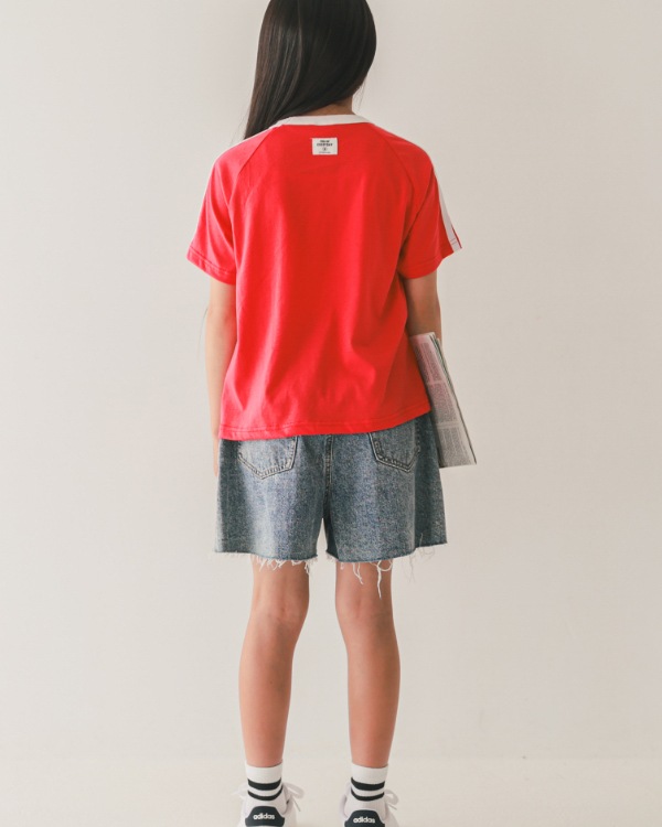 【ジーンズベー】MOVING LINE Tシャツ / レッド