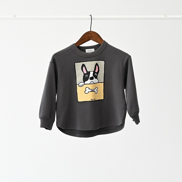 【25FW】F/B DOG トレーナー / チャコールグレー