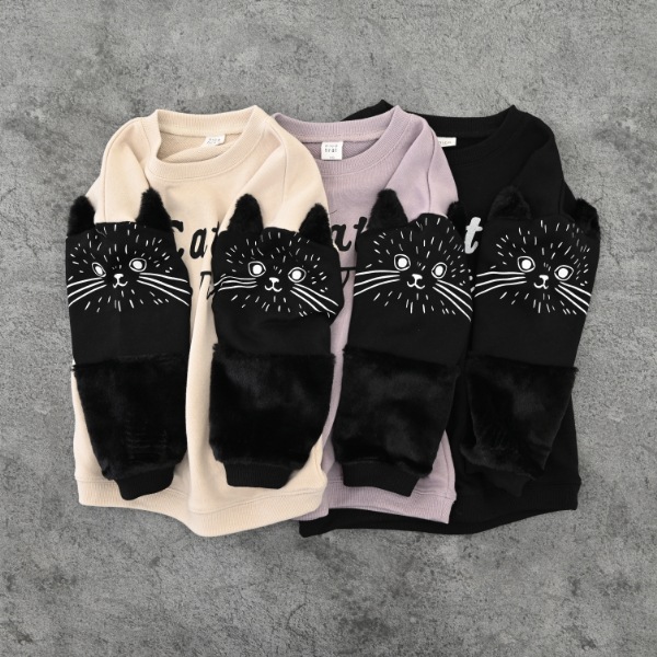 【25FW】猫袖 トレーナー / ラベンダー