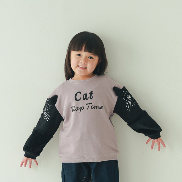【25FW】猫袖 トレーナー / ラベンダー