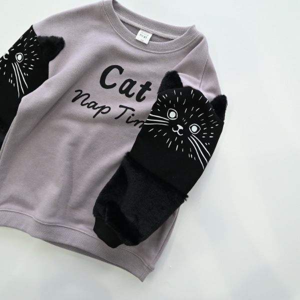 【25FW】猫袖 トレーナー / ラベンダー