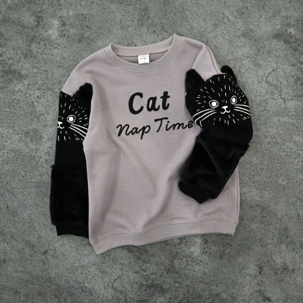 【25FW】猫袖 トレーナー / ラベンダー