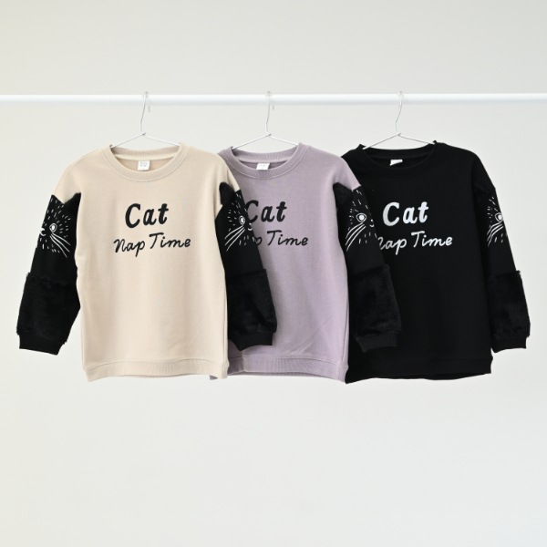 【25FW】猫袖 トレーナー / ラベンダー