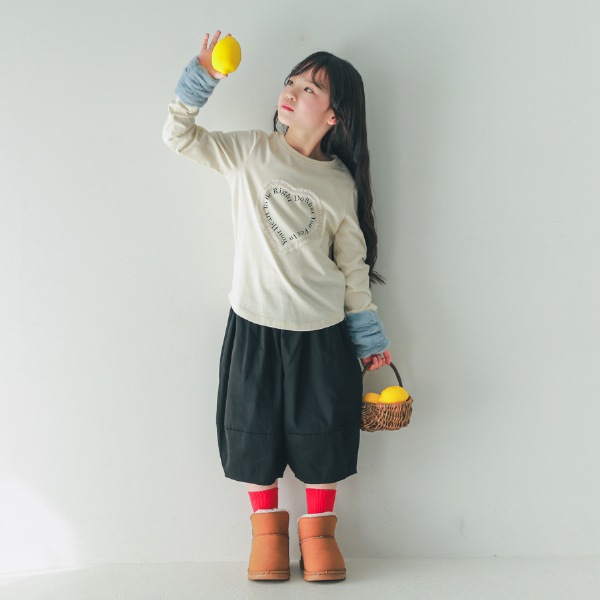 【25FW】Heart チュールロングＴシャツ / アイボリー