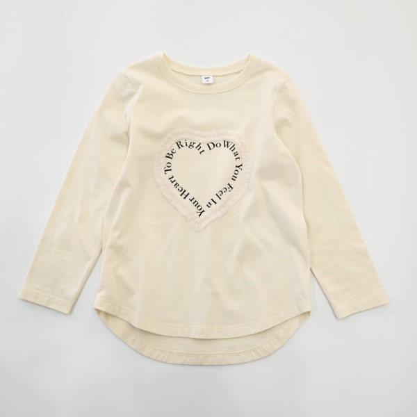 【25FW】Heart チュールロングＴシャツ / アイボリー