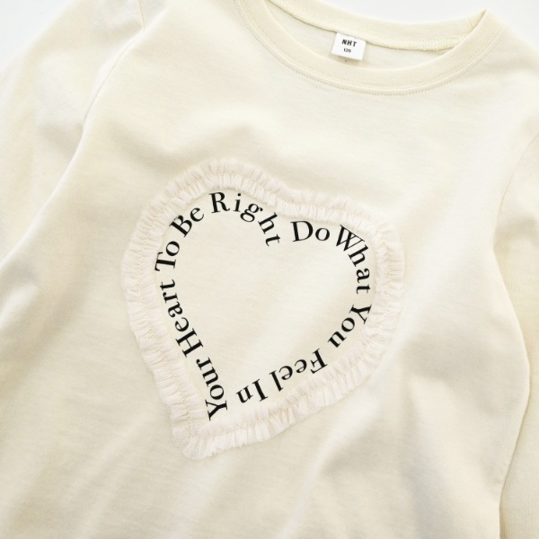 【25FW】Heart チュールロングＴシャツ / アイボリー