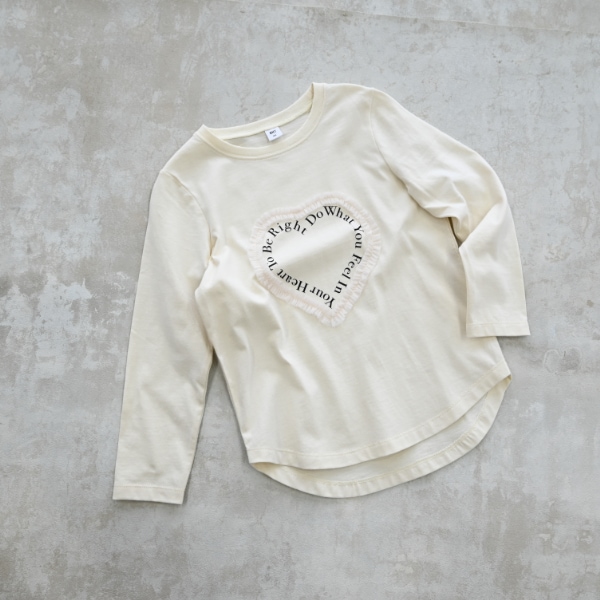 【25FW】Heart チュールロングＴシャツ / アイボリー