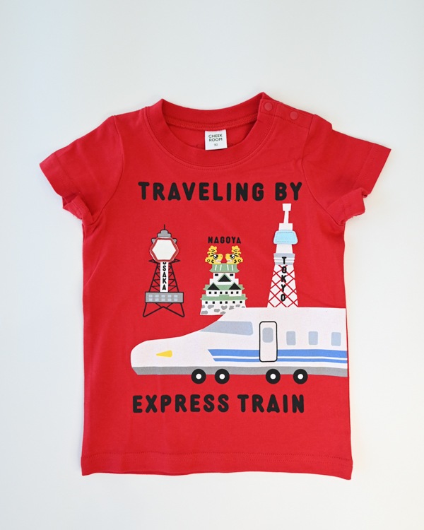 【チークルーム】ご当地新幹線 Tシャツ / レッド