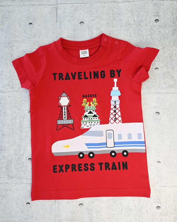 【チークルーム】ご当地新幹線 Tシャツ / レッド