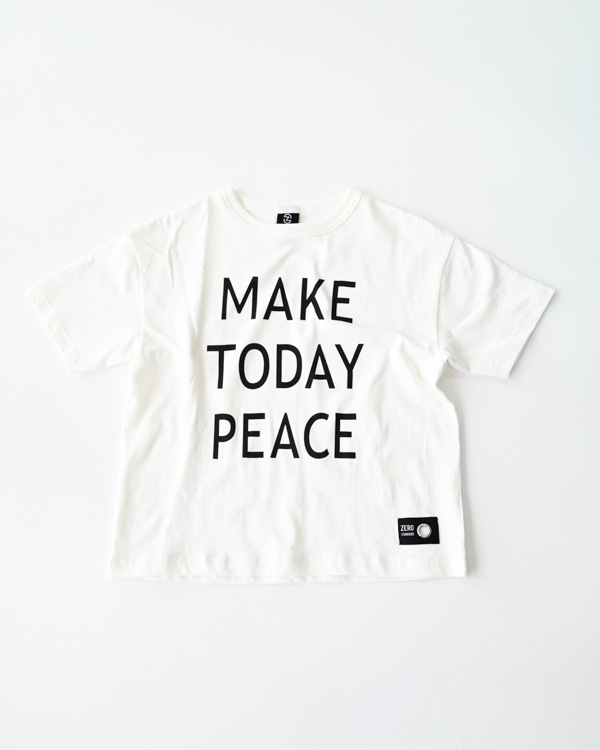 【ゼロスタンダード】MAKE TODAY PEACE Tシャツ / オフホワイト