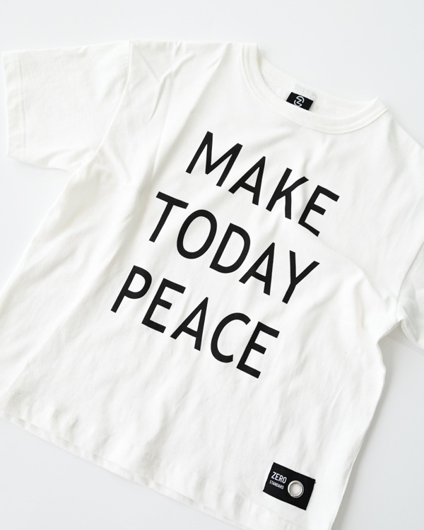 【ゼロスタンダード】MAKE TODAY PEACE Tシャツ / オフホワイト
