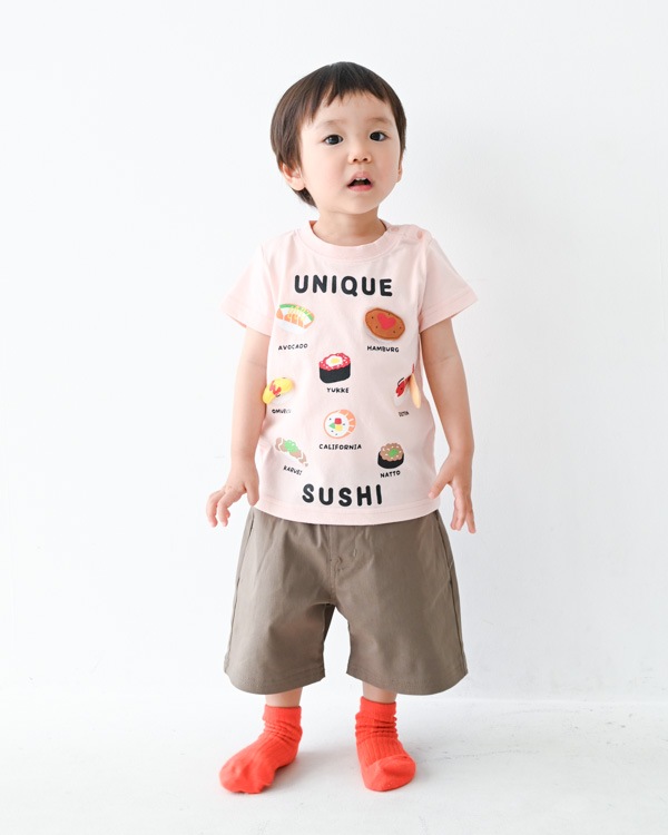 【チークルーム】ユニーク寿司 Tシャツ / ピンク  