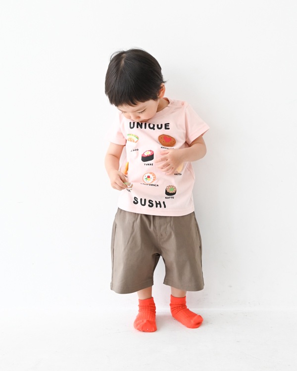 【チークルーム】ユニーク寿司 Tシャツ / ピンク  