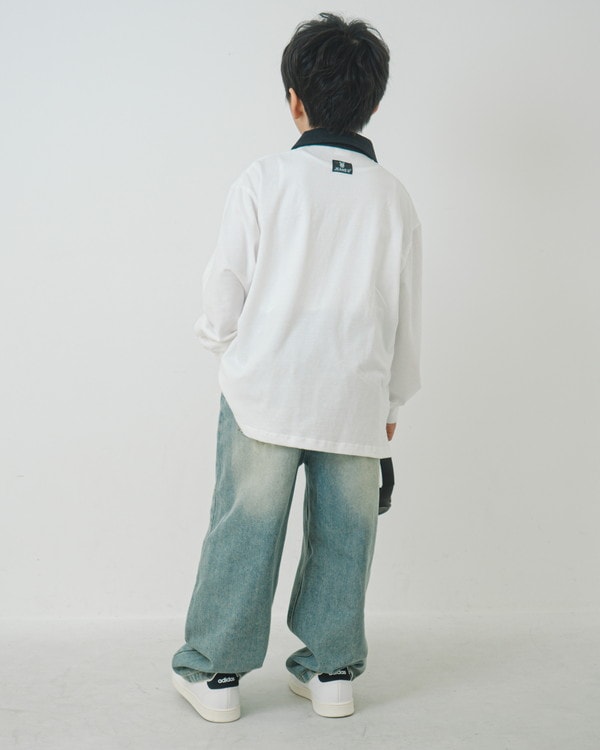 【ジーンズベー】GORILLA 襟付きロングTシャツ / オフホワイト