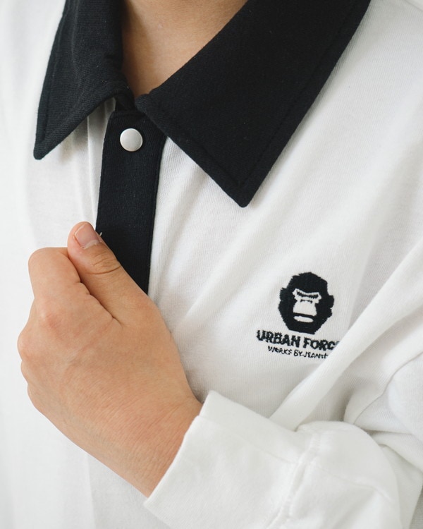 【ジーンズベー】GORILLA 襟付きロングTシャツ / オフホワイト