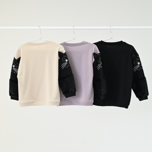 【25FW】猫袖 トレーナー / ブラック