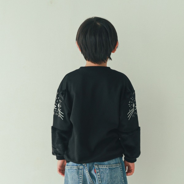【25FW】猫袖 トレーナー / ブラック