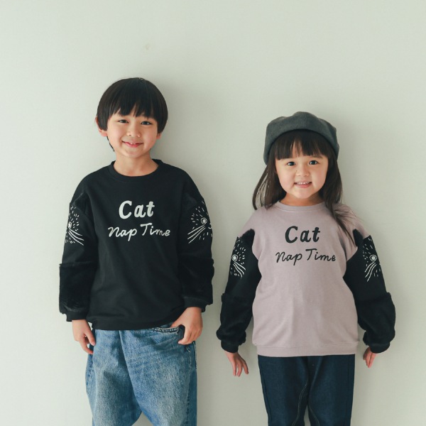 【25FW】猫袖 トレーナー / ブラック