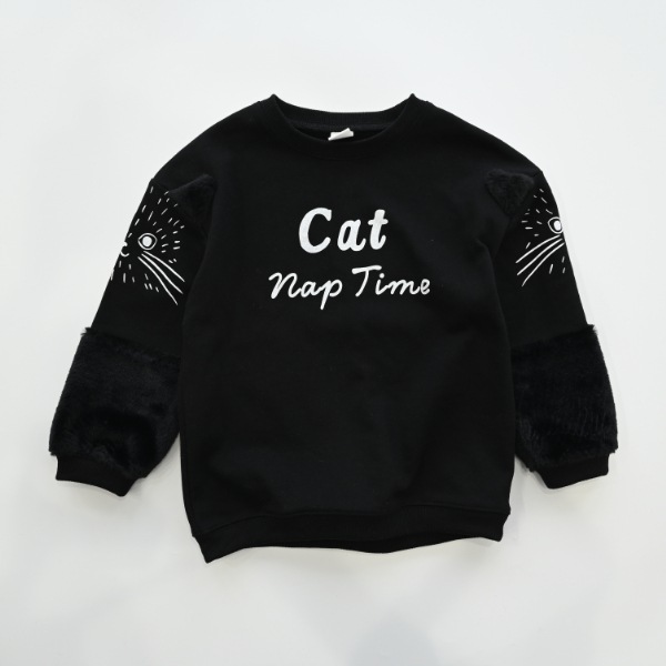 【25FW】猫袖 トレーナー / ブラック