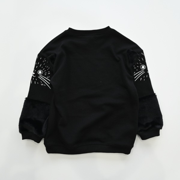 【25FW】猫袖 トレーナー / ブラック