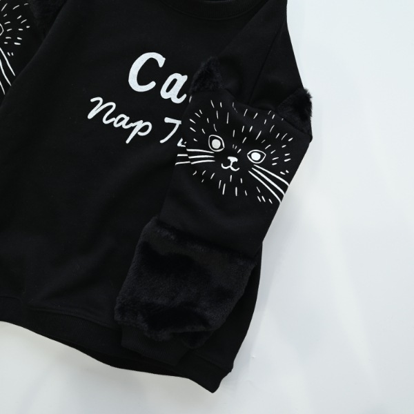 【25FW】猫袖 トレーナー / ブラック