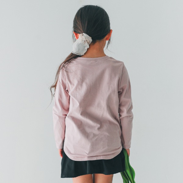 【25FW】Heart チュールロングＴシャツ / ピンク