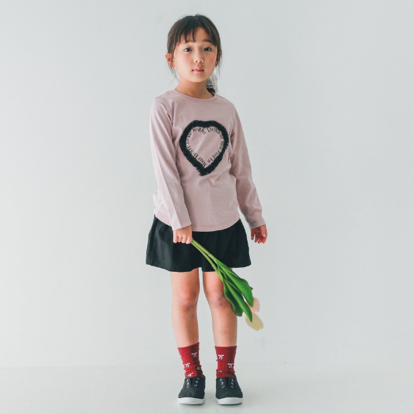 【25FW】Heart チュールロングＴシャツ / ピンク