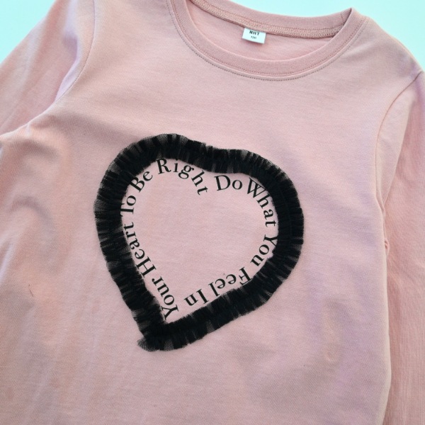 【25FW】Heart チュールロングＴシャツ / ピンク