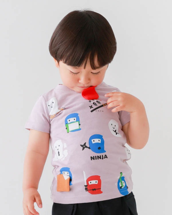 【チークルーム】おばけ忍者Tシャツ / ラベンダー