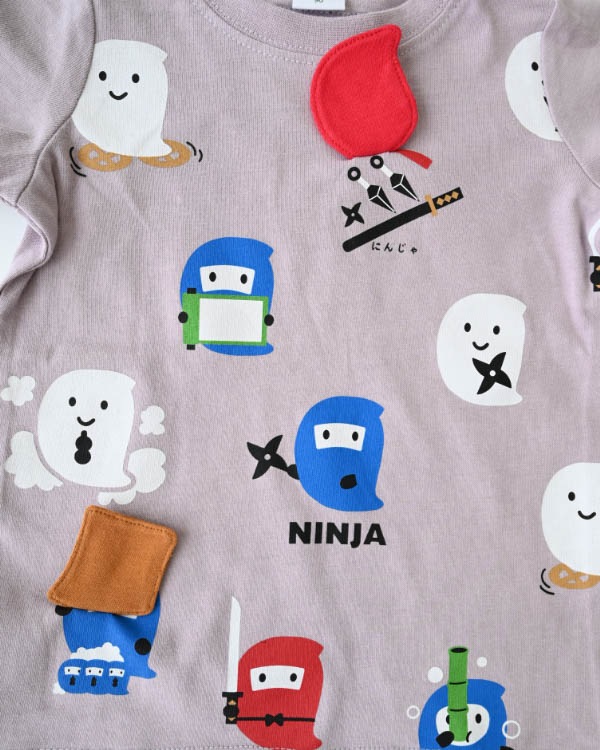 【チークルーム】おばけ忍者Tシャツ / ラベンダー