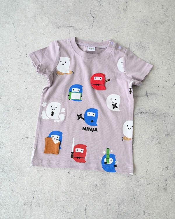 【チークルーム】おばけ忍者Tシャツ / ラベンダー