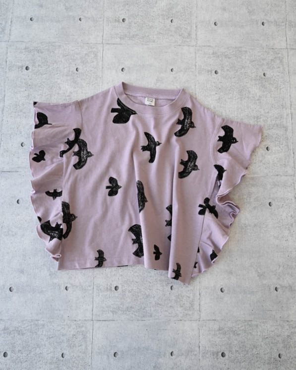 【ニコフラート】バードＴシャツ / ラベンダー