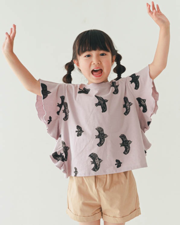 【ニコフラート】バードＴシャツ / ラベンダー