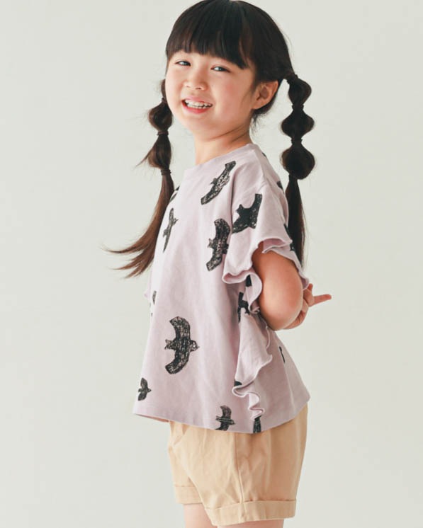 【ニコフラート】バードＴシャツ / ラベンダー