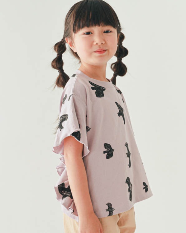 【ニコフラート】バードＴシャツ / ラベンダー