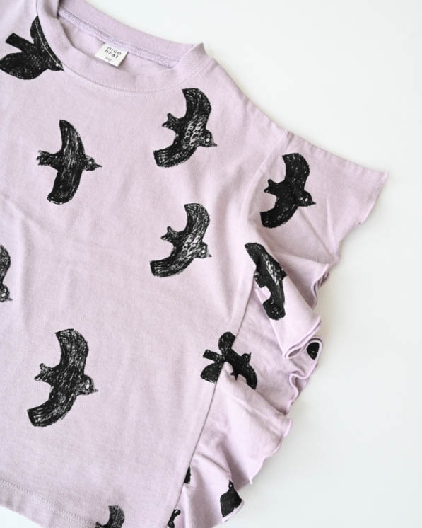 【ニコフラート】バードＴシャツ / ラベンダー