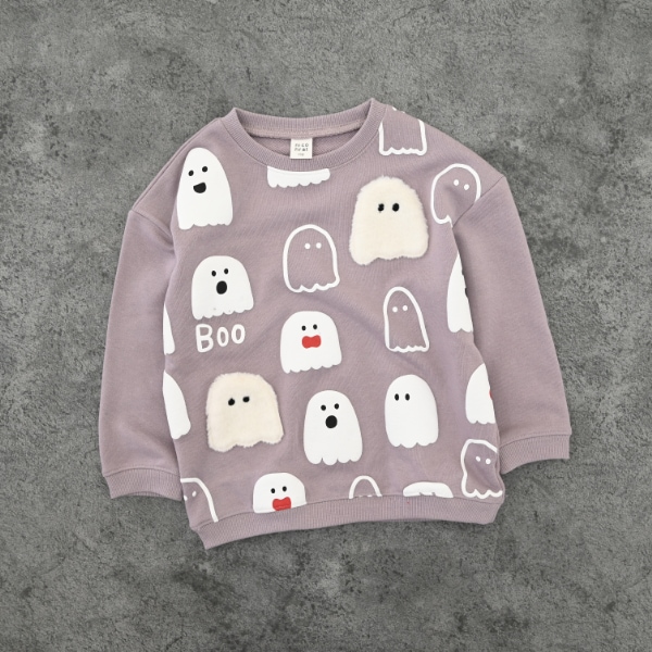 【25FW】おばけ柄 トレーナー / ラベンダー