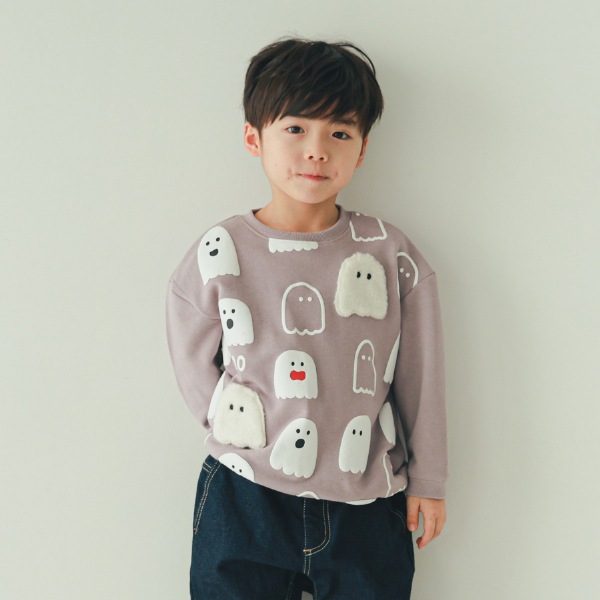 【25FW】おばけ柄 トレーナー / ラベンダー