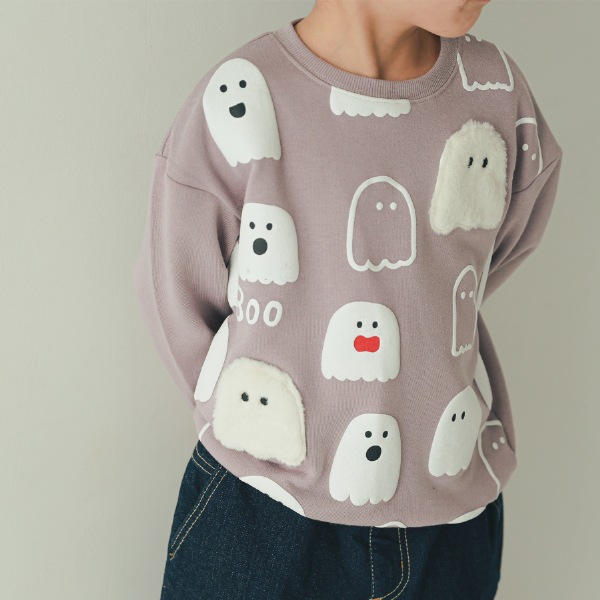 【25FW】おばけ柄 トレーナー / ラベンダー