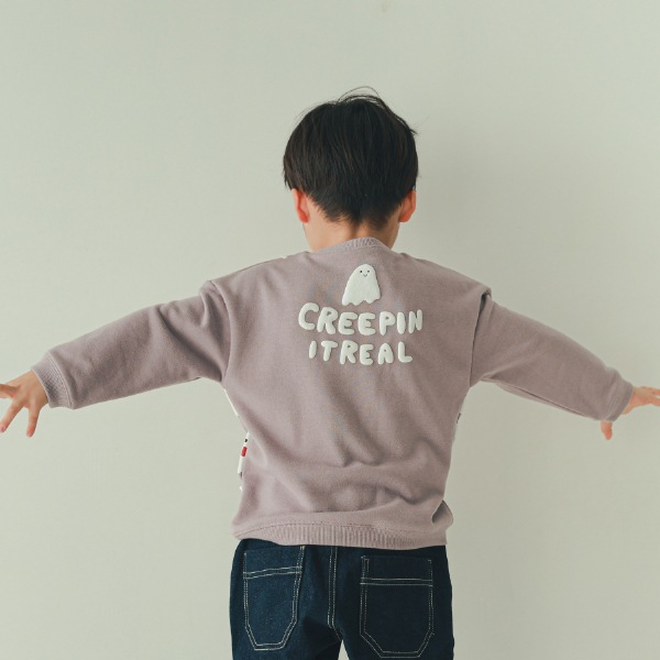 【25FW】おばけ柄 トレーナー / ラベンダー