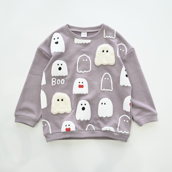 【25FW】おばけ柄 トレーナー / ラベンダー