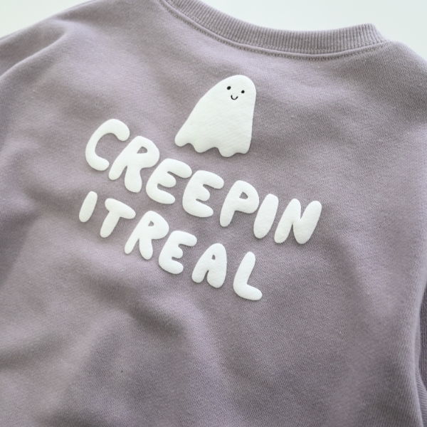 【25FW】おばけ柄 トレーナー / ラベンダー