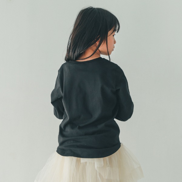 【25FW】Heart チュールロングTシャツ / ブラック