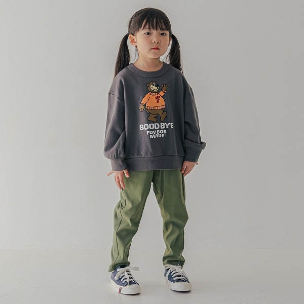 【25FW】F/B BEAR ビッグトレーナー / チャコールグレー