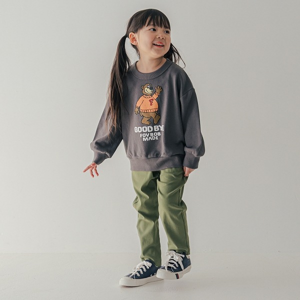 【25FW】F/B BEAR ビッグトレーナー / チャコールグレー